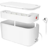 Logilink Kabelboks - Kabelboks med strømuttak + USB-A/USB-C-lading Hvi