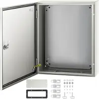 Vevor NEMA stålskap, 50x40x15 cm NEMA 4X stål koblingsboks, IP66 vanntett og støvtett, utendørs/innendørs elektrisk koblingsboks, med monteringsplate