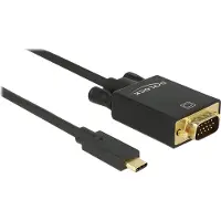 DeLOCK - Ekstern videoadapter - ITE IT6516BFN - USB-C - D-Sub - svart - løsvekt