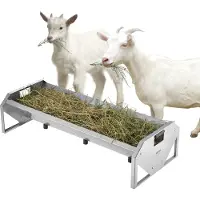 Vevor fôrtrau for husdyr, kapasitet på 22 gallon, 45" høyfôringsautomat, kraftig stålfôrtrau for husdyr, galvanisert stålfôrtrau for sauer, fôrer opptil 10 geiter for hest, sauer, grisegård, skur og i