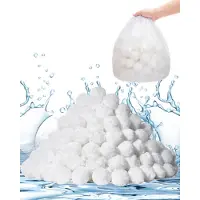 Vevor bassengfilterballer for sandfilter, 1,6 kg/3,5 lbs, filterballer erstatter bassengfiltersand, gjenbrukbare polyesterfiberfilterballer med vaskepose, for svømmebasseng over bakken, akvariumtank