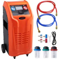 Vevor helautomatisk kjølemiddelgjenvinningsmaskin - Tosylindret AC-gjenvinningsmaskinsett innebygd kompressor/elektronisk vekt/filter/gjenvinningstank, gjenvinningsmaskin HVAC kun for R134A+R1234YF