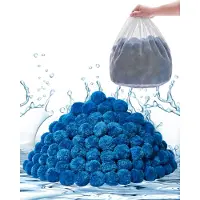Vevor bassengfilterballer for sandfilter, 1,8 kg/4 lbs, filterballer erstatter bassengfiltersand, gjenbrukbart blått polyesterfiberfiltermedium med vaskepose, for svømmebasseng akvarium over bakken