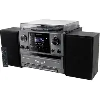 Soundmaster MCD5600SW musikkanlegg vinyl/CD dobbeltkassett Bluetooth sølvgrå