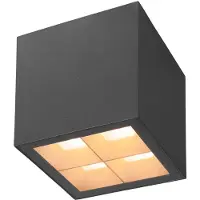SLV taklampe S-Cube, antracitt, aluminium, lengde 9,5 cm