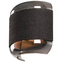 SLV vegglampe Pantilo Rope, svart/grå/sølv, glass