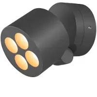 SLV utendørs vegglampe R-Cube, antrasitt, aluminium, Ø 10 cm