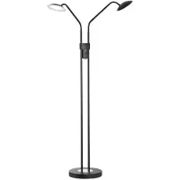 Fischer & Honsel Leuchten LED-gulvlampe Tallri svart Høyde 135 cm 2 lyskilder CCT Touchdim