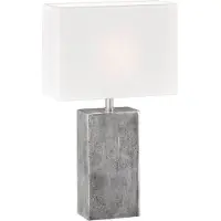 FISCHER&HONSEL GMBH Bordlampe Amiens, hvit/nikkel, høyde 50 cm Lin/metall