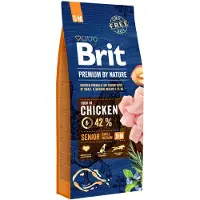 Brit Premium Nature S+m Seniorhundefôr Med Eple Kylling Og Mais 15kg