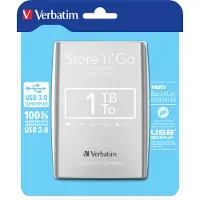 Verbatim Store'n'Go Portable - Ekstern Harddisk - 1TB - Sølv