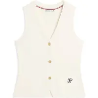 Tommy Hilfiger for woman. WW0WW49707 Premium knitted waistcoat (XS), Beige, Casual, Cotton