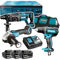 Makita DLX3078TX1 batteriverktøysett 18 V 3x5,0 Ah, DDF482/DGA504/DHR241