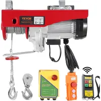 Vevor elektrisk heisekranvinsj 997,9 kg 9997,4 cm trådløs og 426,7 cm kablet fjernkontroll