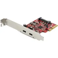 StarTech.com Startech PCIe USB 3.1 Card, 2x USB C 3.1 Gen 2 10Gbps, PCIe Gen 3 x4, ASM3142 Chipset, USB Type-C PCI Express Card, 2-Port USB 3.2 Gen 2x1 Expansion Add-On Card, Windows, macOS, Linux - Full/Low-Prof