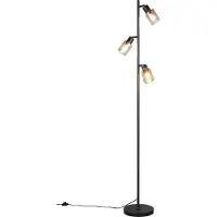 Reality Gulvlampe Cadiz, svart/ravfarget, 3 lyskilder, høyde 154 cm