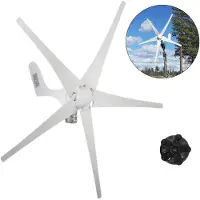 Vevor vindturbin 500W vindturbingenerator DC 12V vindturbin 5-blads lav vindhastighetsstart hage gatelys vindturbiner med ladekontroller