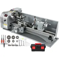 OEM 1100W mini-metalldreiebenk 220 mm x 750 mm metalldreiebenk med variabel hastighet, o/min, metallfresemaskin, digital frese-metalldreiebenk med 3-kjevs chuck, MT5 spindelkonus, MT2 bakdokkekonus