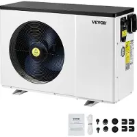Vevor elektrisk bassengvarmepumpe, 1,48–7,11 kW oppvarmingskapasitet, energisparende bassengvarmere med variabel frekvens for 15–30 m³ over bakken, oppvarming og kjøling av bassengvannsbereder AC220–2