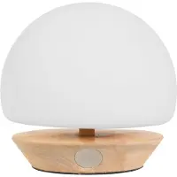 Steinhauer Ancilla bordlampe, tre, glass, bøk, opalhvit, fatning G9