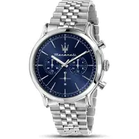 Maserati Epoca 42 Mm Chr Blue Dial Br Ss Klokke