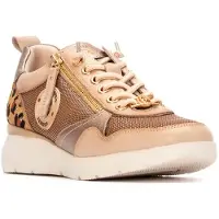 Carmela for woman. 16251301-BEIGE Leather trainers 162513 beige (39), Flat, Laces, Casual