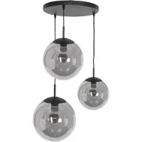 Steinhauer Glass-hengelampe Bollique, svart, 3 lyskilder