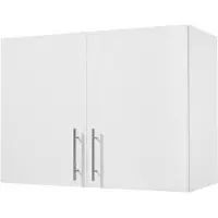 Vevor Veggskap til vaskerom, veggmontert hengeskap med 2 etasjer og justerbar hylle, oppbevaringsskap med 2 dører, for bad, kjøkken, vaskerom, 40,6 x 81,3 x 61 cm (D x B x H), hvit