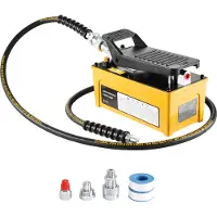 Vevor 689 bar (10 000 PSI) lufthydraulisk pumpe, 1,6 l (0,42 gal) reservoar, NPT 9,5 mm (3/8 tomme) oljeutløp, NPT 6,4 mm (1/4 tomme) innløp, luftdrevet tråpumpe med aluminiumsskall, for bilreparasjon
