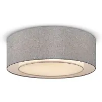 Maytoni taklampe Bergamo, grå/hvit, lin, Ø 52 cm