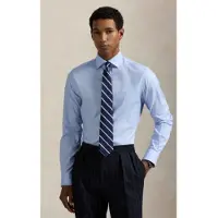 Ralph Lauren for man. 712969015002 Custom Fit shirt with blue texture (40.5), Casual, Cotton, Classic, Long sleeve
