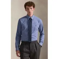 Ralph Lauren for man. 710P07184002 Custom Fit technical twill shirt blue (XXL), Casual, Cotton, Classic, Long sleeve