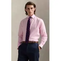 Ralph Lauren for man. 712969015001 Custom Fit shirt with pink texture (37), Casual, Cotton, Classic, Long sleeve