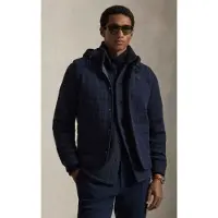 Ralph Lauren for man. 710P04047001 Quilted navy jersey knitted waistcoat (S), Casual, Cotton