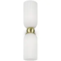 Maytoni vegglampe Antic, 2 lyskilder, gull/hvitt, glass