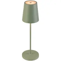 SLV LED-akkulampe Vinolina Two, grønn, aluminium, Ø 11 cm, IP65