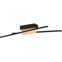 Eglo Panagria LED-vegglampe, svart med detaljer i tre
