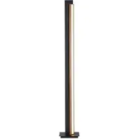 Pure LED-gulvlampe Lines, svart, tre, fjernkontroll, 140 cm