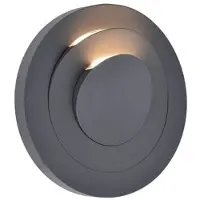 Lutec MOOV utendørs LED-vegglampe, mørkegrå, Ø 21 cm, metall, IP54