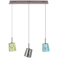 Paul Neuhaus LED-pendellampe Zula, lengde 87 cm, fargerik, 3 lyskilder.