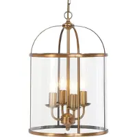 Steinhauer Hengelampe Pimpernel, Ø 32 cm, bronse, klart glass