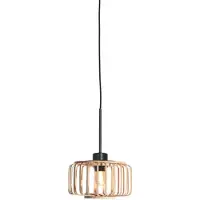 Steinhauer Hengelampe Sparkled Light, svart/naturlig bambus, Ø 20 cm