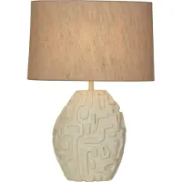 Searchlight Adelaide bordlampe, kremfarget, høyde 59,5 cm, tekstil/resin