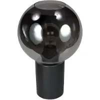 Mexlite Bordlampe Bloeba, svart/røykgrå, Ø 20 cm, glasskule
