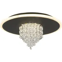 Searchlight LED-taklampe Deluge, svart, Ø 32 cm, metall/akryl
