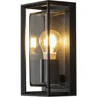 Konstsmide Utendørs vegglampe Brindisi, svart, metall, 26 cm høy, IP54