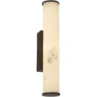 Searchlight LED-vegglampe til bad Wales svart/marmorert 35 cm stål/harpiks