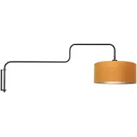 Steinhauer Vegglampe Bloeba, svart/gull, utstrekning 140 cm, velour