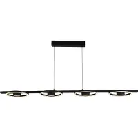 Searchlight Space LED-hengelampe, 4 lyskilder, svart, metall