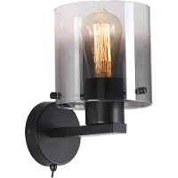 Searchlight Vegglampe Sweden, svart/røykgrå, 1 lyskilde, stål, glass